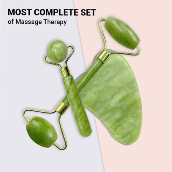 (3 pcs) Jade Roller, Gua Sha Massage Set, Beauty Gifts Sets for Women - Picture 7 of 8
